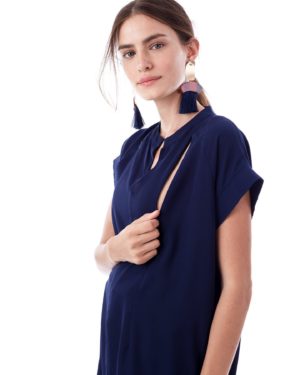 Carrie- Navy Cap Sleeve Nursing And Maternity Top loving the sales