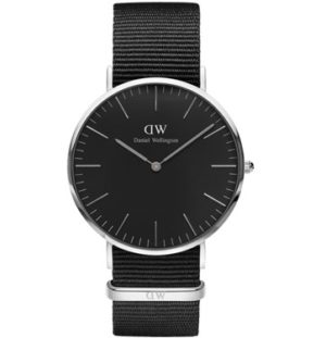 Daniel Wellington Classic Black Cornwall Silver Watch Spenders Friend