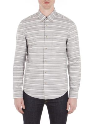 Grey Long Sleeve Tipping Horz Stripe Marl Shirt Em8 Light Ash Marl | Ben Sherman - Xs Spenders Friend