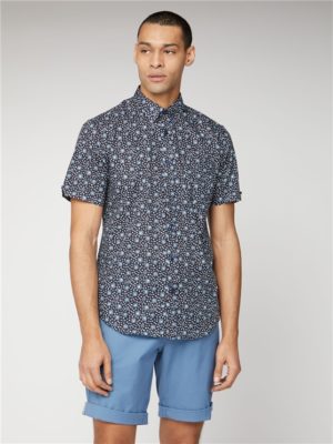 Ben Sherman | Navy Tonal Floral Print Shirt | Suitdirect.Co.Uk Spenders Friend