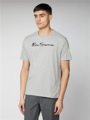Grey & Navy Signature Logo T-Shirt | Ben Sherman | Est 1963 - Xs Spenders Friend