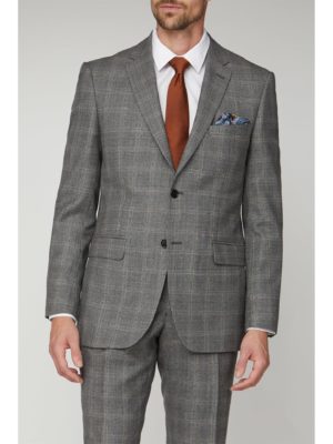 Alexandre Of England Grey Rust Check Regular Fit Jacket 38r Grey loving the sales