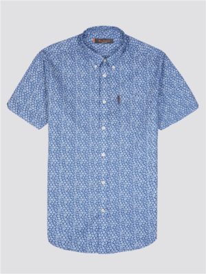 Ben Sherman Short Sleeve Floral Print Shirt Blue | Ben Sherman - Small Spenders Friend