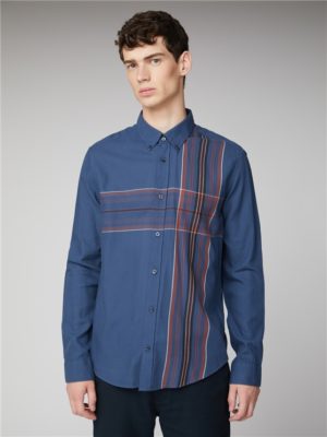 Blue Long Sleeve Checked Striped Shirt | Ben Sherman | Est 1963 - Medium Spenders Friend