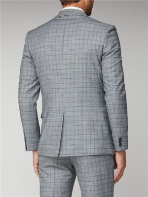 Men's Cool Grey & Blue Checked Suit | Ben Sherman | Est 1963 Spenders Friend