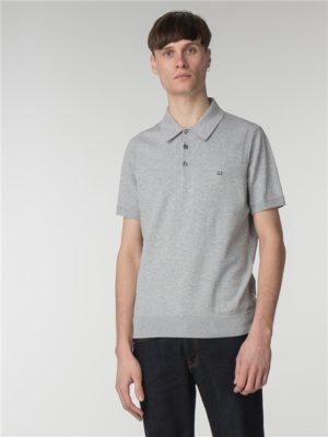 Men's Grey Cotton Knitted Polo Shirt | Ben Sherman | Est 1963 - Xs Spenders Friend