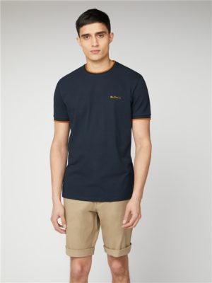 Men's Navy Pique T-Shirt | Tipped Tee | Ben Sherman Est 1963 - Xs Spenders Friend