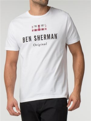 Men's White Original Cotton T-Shirt | Ben Sherman | Est 1963 - Medium Spenders Friend