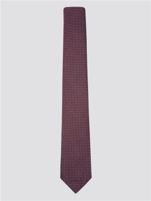Red Jacquard Textured Silk Tie | Ben Sherman | Est 1963 - One Size Spenders Friend