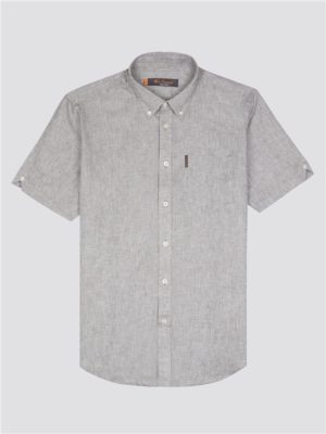 Short Sleeve Linen Shirt Khaki | Ben Sherman - Large Spenders Friend
