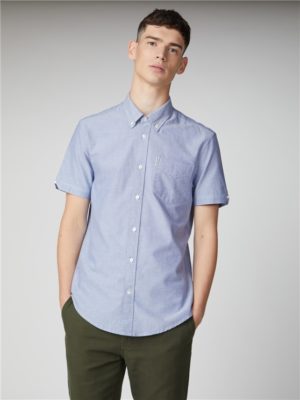 Short Sleeve Plain Oxford Shirt Coloured In Classic Navy - Small Spenders Friend
