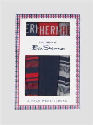 Trio Of Men's Striped Boxer Shorts | Ben Sherman | Est 1963 - Small Spenders Friend