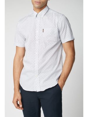 Ben Sherman Short Sleeve Circular Print Shirt 4xl White loving the sales