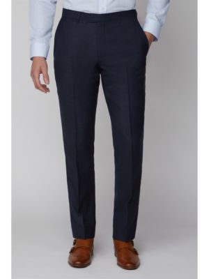 Racing Green Navy Texture Tailored Fit Trousers 34r Navy loving the sales