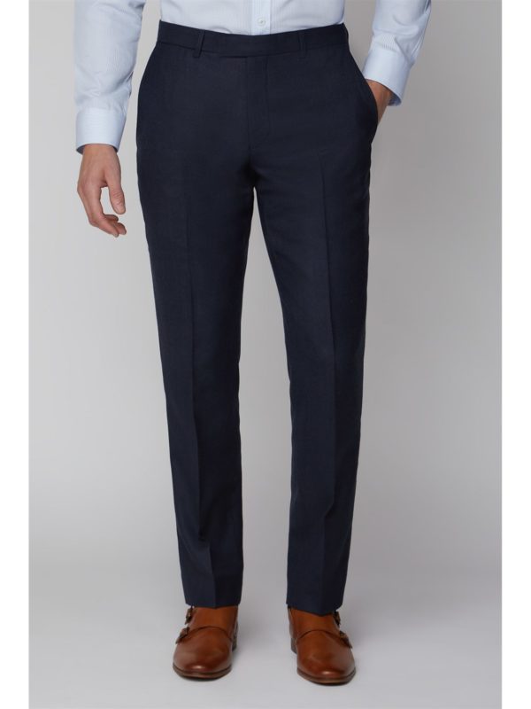 Racing Green Navy Texture Tailored Fit Trousers 34r Navy loving the sales