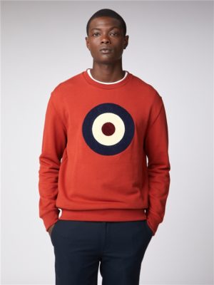 Mens Orange Target Sweatshirt | Mod Jumper | Ben Sherman Est 196 - Large Spenders Friend