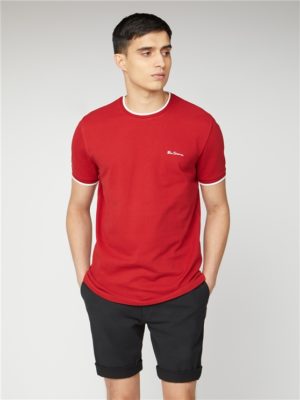Men's Red Pique T-Shirt | Tipped Tee | Ben Sherman Est 1963 - Xs Spenders Friend