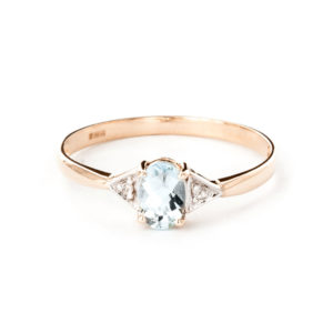 Aquamarine & Diamond Allure Ring In 9ct Rose Gold SpendersFriend