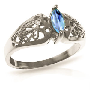 Blue Topaz Filigree Ring 0.2 Ct In Sterling Silver SpendersFriend