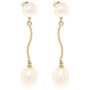Pearl Twist Stem Drop Earrings 10 Ctw In 9ct Gold SpendersFriend