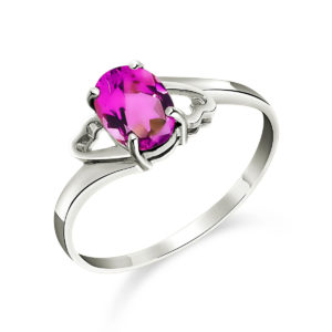 Pink Topaz Classic Desire Ring 1 Ct In 9ct White Gold SpendersFriend