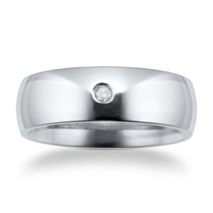 Titanium 7mm Diamond Set Wedding Ring - Ring Size R.5 SpendersFriend