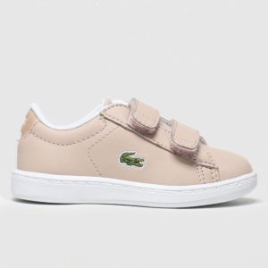 Lacoste Pale Pink Carnaby Evo Strap Trainers Toddler SpendersFriend