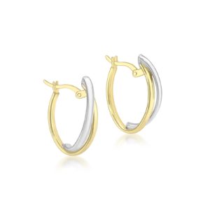 9ct Gold Double Front Hoop Earrings SpendersFriend