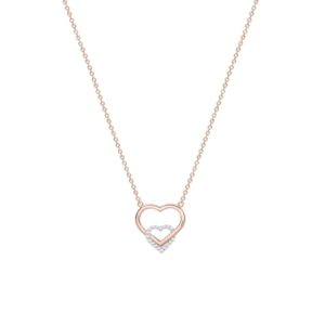 9ct Rose Gold Cubic Zirconia Heart Necklace SpendersFriend