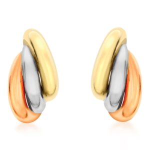 9ct Tricolour Gold Stud Earrings SpendersFriend