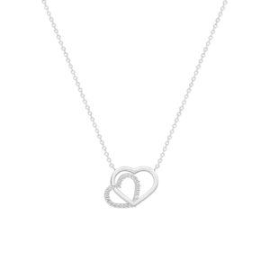 9ct White Gold Cubic Zirconia Heart Necklace SpendersFriend