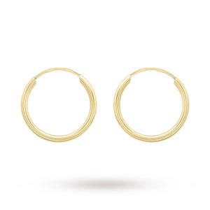 9ct Yellow Gold 15mm Hoop Earrings SpendersFriend