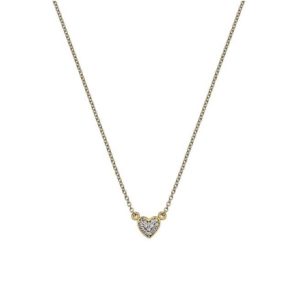 9ct Yellow Gold Cubic Zirconia Heart Necklace SpendersFriend