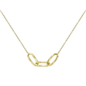 9ct Yellow Gold Diamond Cut Linked Ovals Necklace SpendersFriend