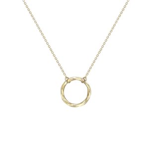 9ct Yellow Gold Diamond Cut Ring Necklace SpendersFriend
