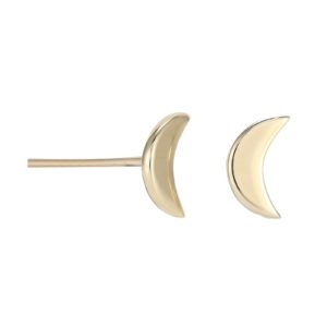 9ct Yellow Gold Moon Stud Earrings SpendersFriend