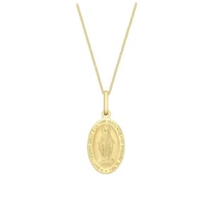 9ct Yellow Gold Oval Mary Pendant SpendersFriend
