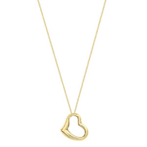 9ct Yellow Gold Small Floating Heart Pendant SpendersFriend