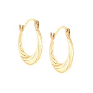 9ct Yellow Gold Twist Creole Huggie Earrings SpendersFriend