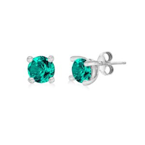 Silver June Turquoise Cubic Zirconia Stud Earrings SpendersFriend