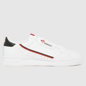 Adidas White & Red Continental 80 Trainers SpendersFriend