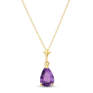 Amethyst Belle Pendant Necklace 1.5 Ct In 9ct Gold SpendersFriend