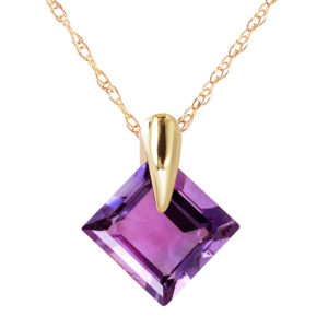 Amethyst Princess Pendant Necklace 1.16 Ct In 9ct Gold SpendersFriend