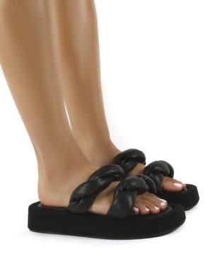 Amora  Pu Braided Detail Chunky Sole Sandals