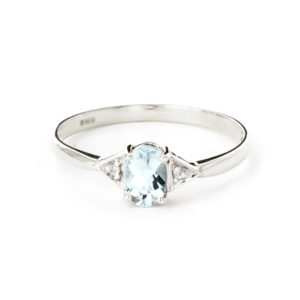 Aquamarine & Diamond Allure Ring In 9ct White Gold SpendersFriend