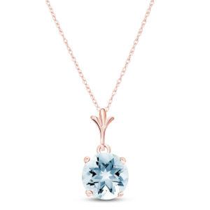Aquamarine Drop Pendant Necklace 1.15 Ct In 9ct Rose Gold SpendersFriend