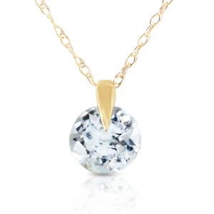 Aquamarine Gem Drop Pendant Necklace 0.65 Ct In 9ct Gold SpendersFriend