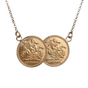 Argento Double Gold Coin Necklace Spenders Friend