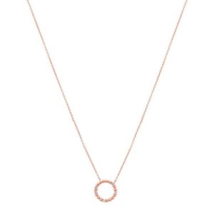 Argento Rose Gold Beaded Crystal Circle Necklace Spenders Friend