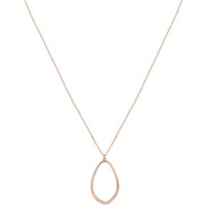 Argento Rose Gold Crystal Pear Shaped Necklace Spenders Friend